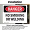 Signmission No Smoking Or Welding Danger Sign, Vinyl Decal, 10in W x 7in L, 2PK OS-2PACK-DS-D-710-L-2438 - alternate 3